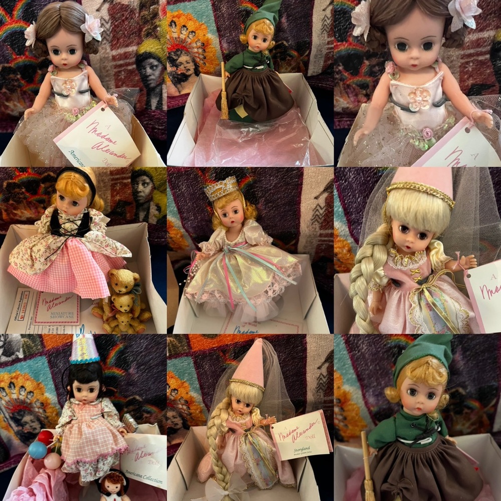 NIB VINTAGE MADAME ALEXANDER DOLLS RAPUNZEL GLENDA GOOD WITCH CINDERELLA etc